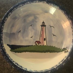 Hand Painted Light House Dish